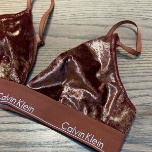 NEW Calvin Klein Shiny Burnt Orange Bralette